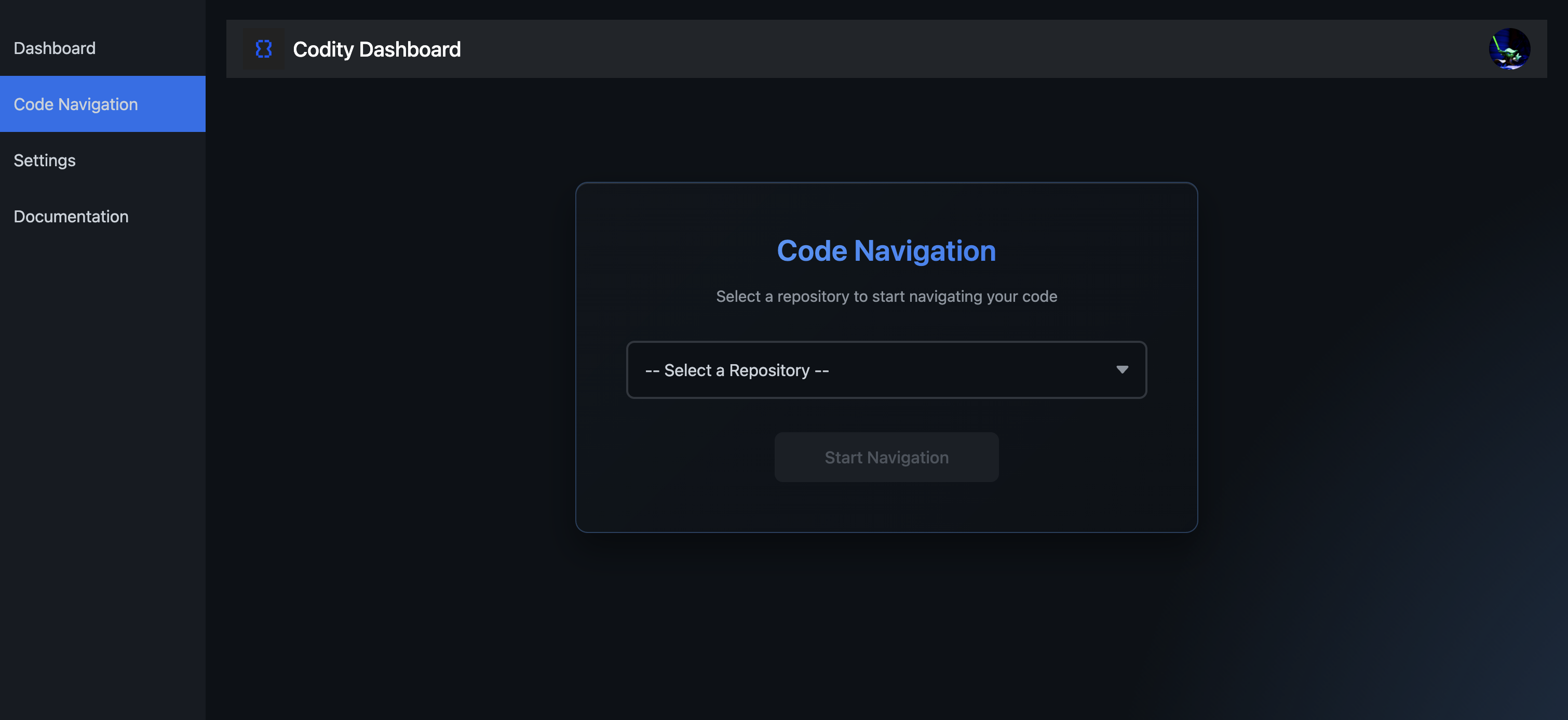 Screenshot of code navigation UI